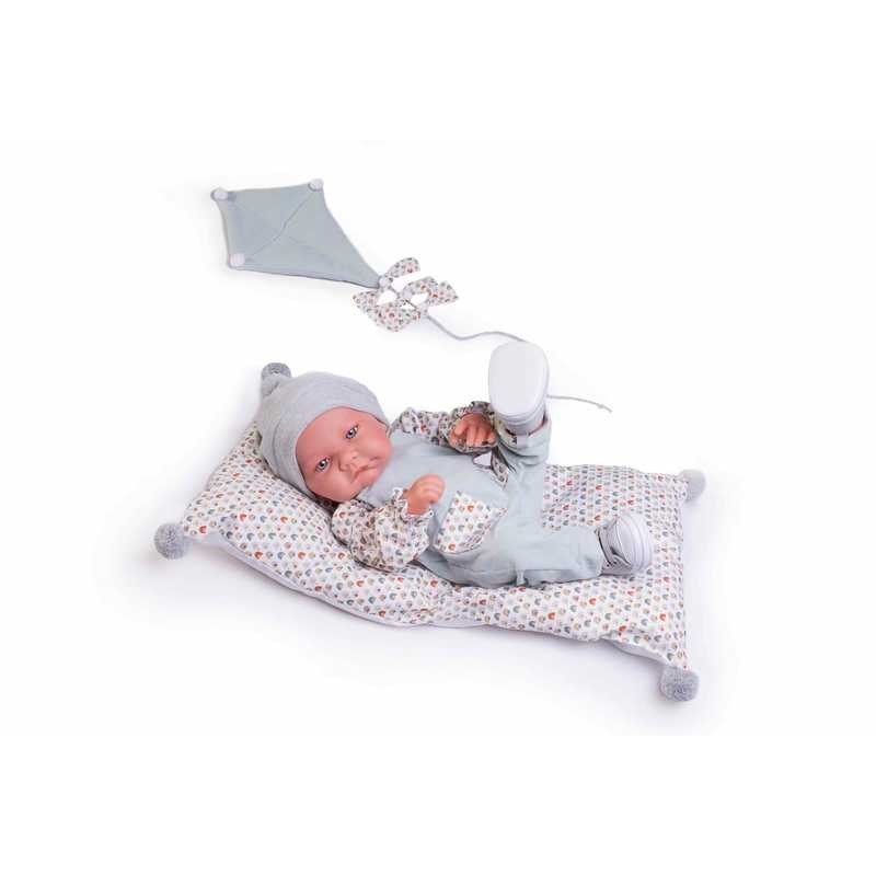 Muñecas Antonio Juan Recién Nacido Nico con Cometa y Cojín