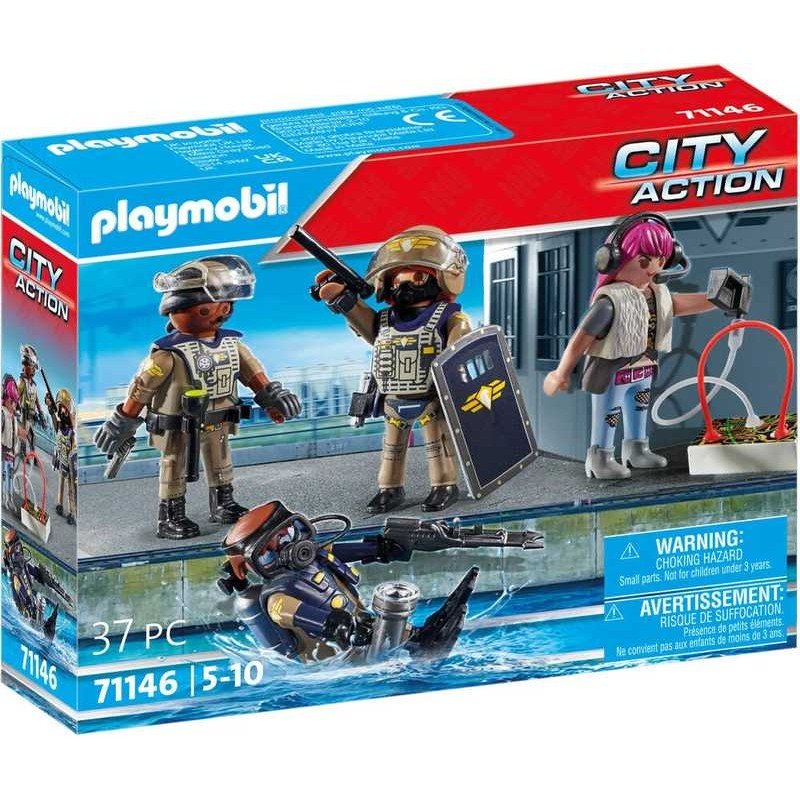 Playmobil City Action Equipo de Fuerzas Especiales Con Bandido