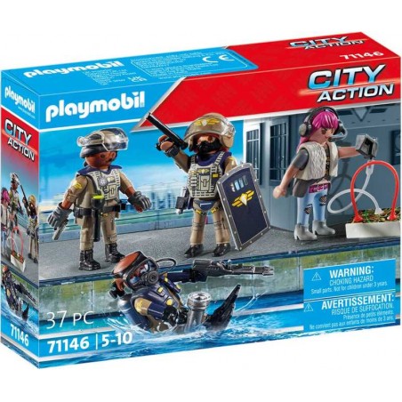 Playmobil City Action Equipo de Fuerzas Especiales Con Bandido