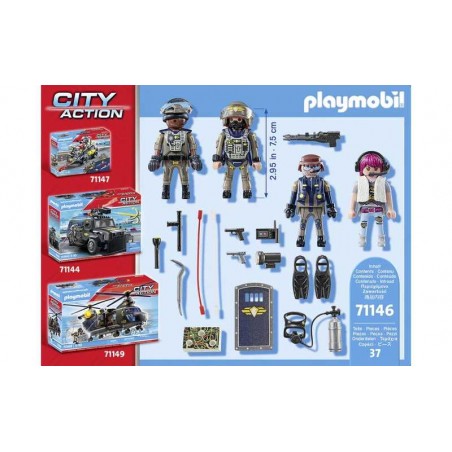Playmobil City Action Equipo de Fuerzas Especiales Con Bandido