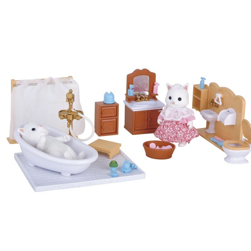 Baño para Mini Figuras con Gatos