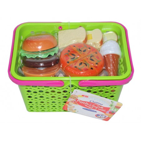 Set Infantil de Comida Rápida Cortada con Cesta