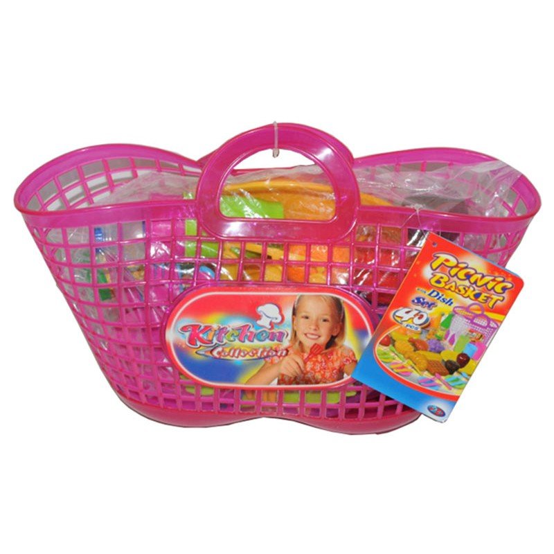 Cesta de Comida de Juguete Rosa