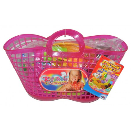 Cesta de Comida de Juguete Rosa