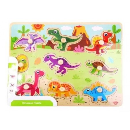 Puzzle Infantil Dinosaurios De Madera