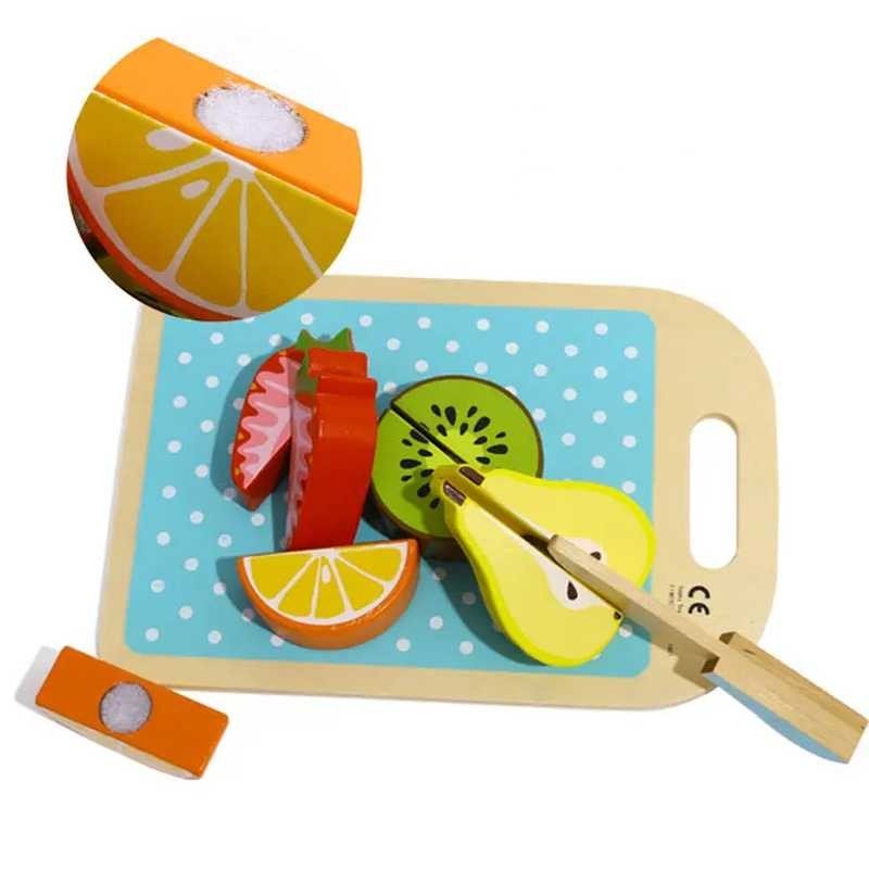 Set Cortar Frutas De Madera Infantil