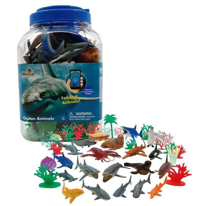 Cubo 40 Figuras De Animales Marinos