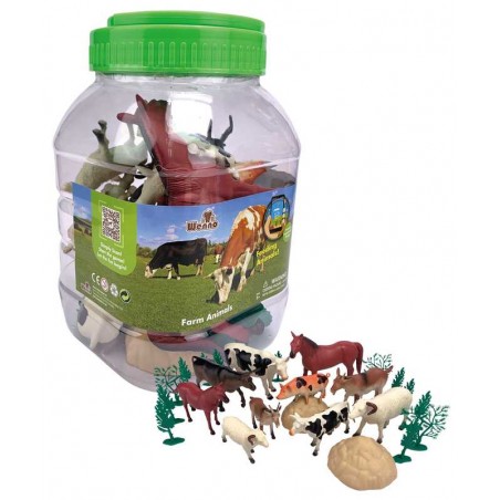 Cubo 25 Figuras De Animales De Granja