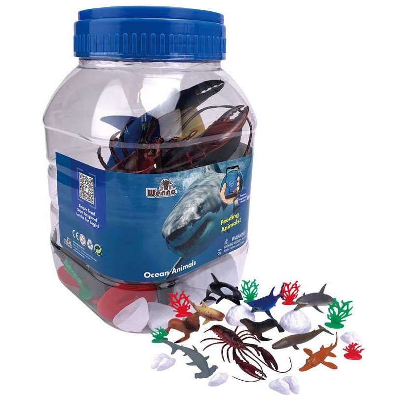 Cubo 25 Figuras De Animales Marinos