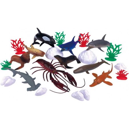 Cubo 25 Figuras De Animales Marinos