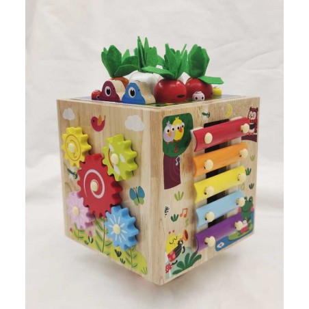 Cubo De Madera Multi Juegos Infantil