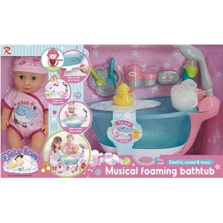 Muñeca Bebé Con Bañera De...