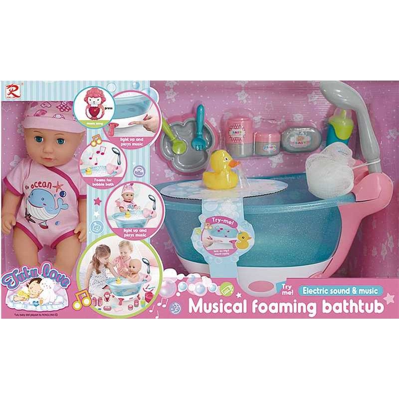Muñeco bebe con bañera deals
