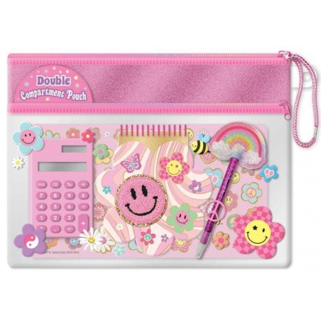 Estuche Escolar con Doble Compartimento y Accesorios