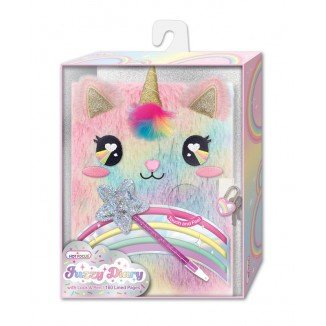 Diario Unicornio con Textura de Peluche