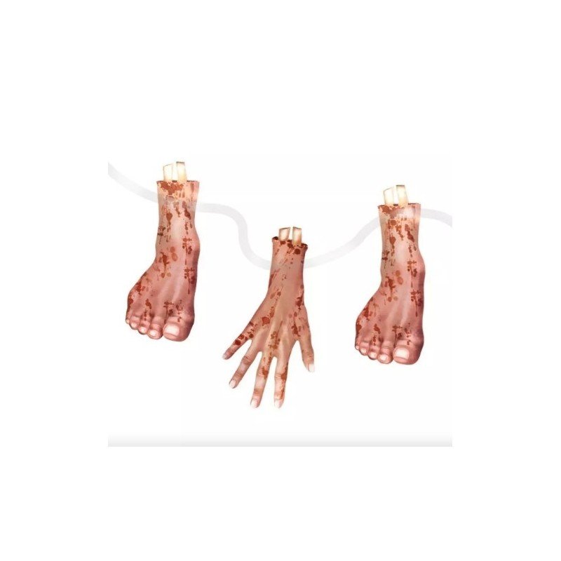 Guirnalda de manos y pies para Halloween