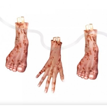 Guirnalda de manos y pies para Halloween
