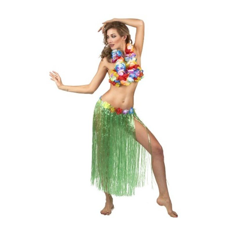 Falda hawaiana con accesorios
