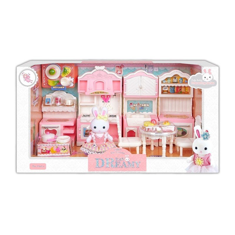 Familia Conejitos en Cocina