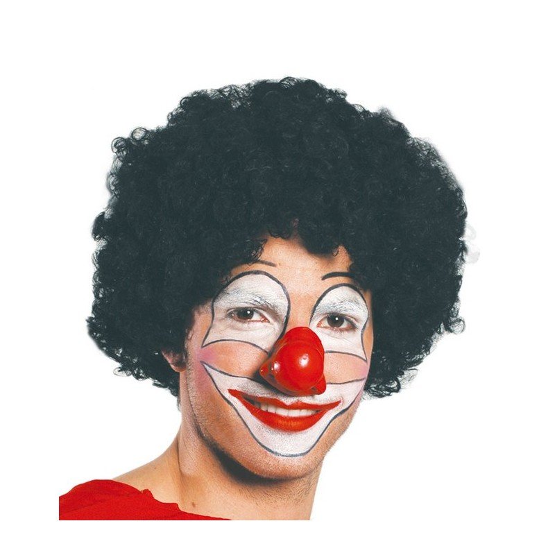Peluca de payaso negra