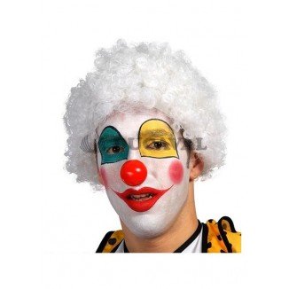 Peluca de payaso blanca