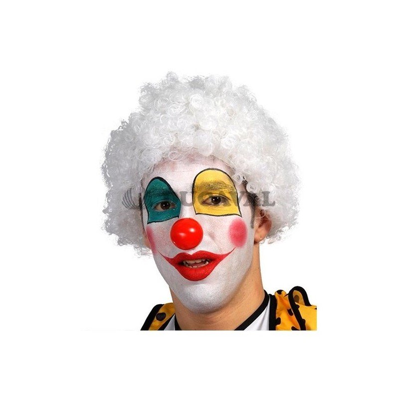 Peluca de payaso blanca