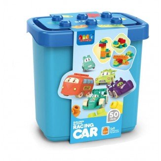 Cubo de bloques Racing Car para construcción 50 piezas