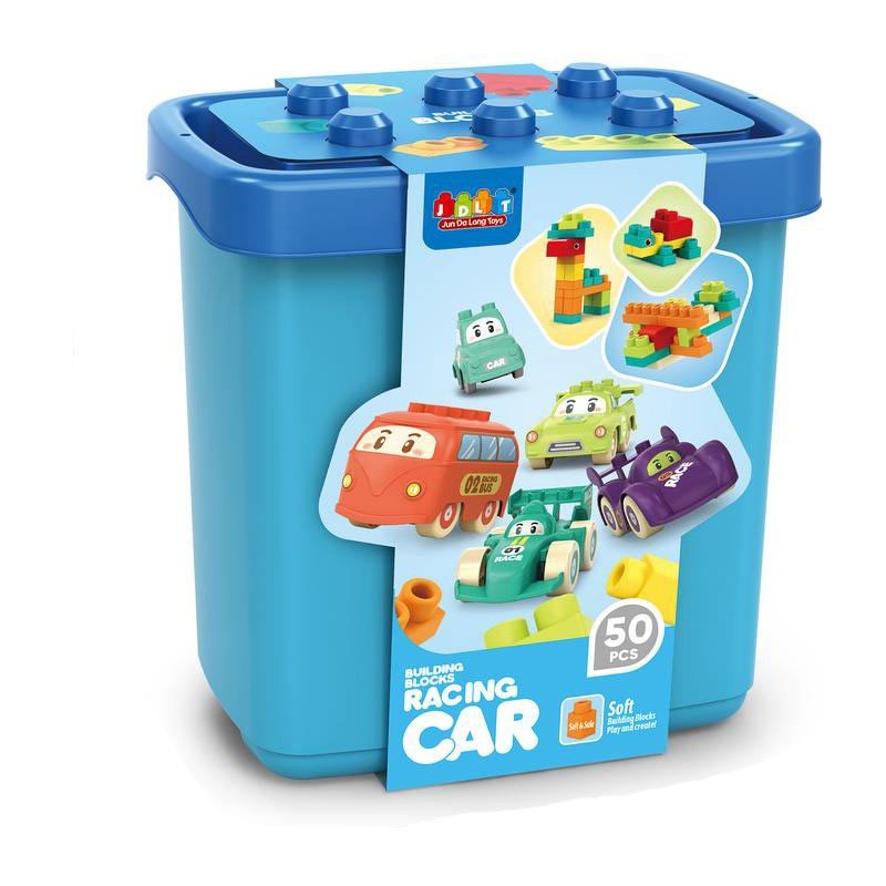 Cubo de bloques Racing Car para construcción 50 piezas