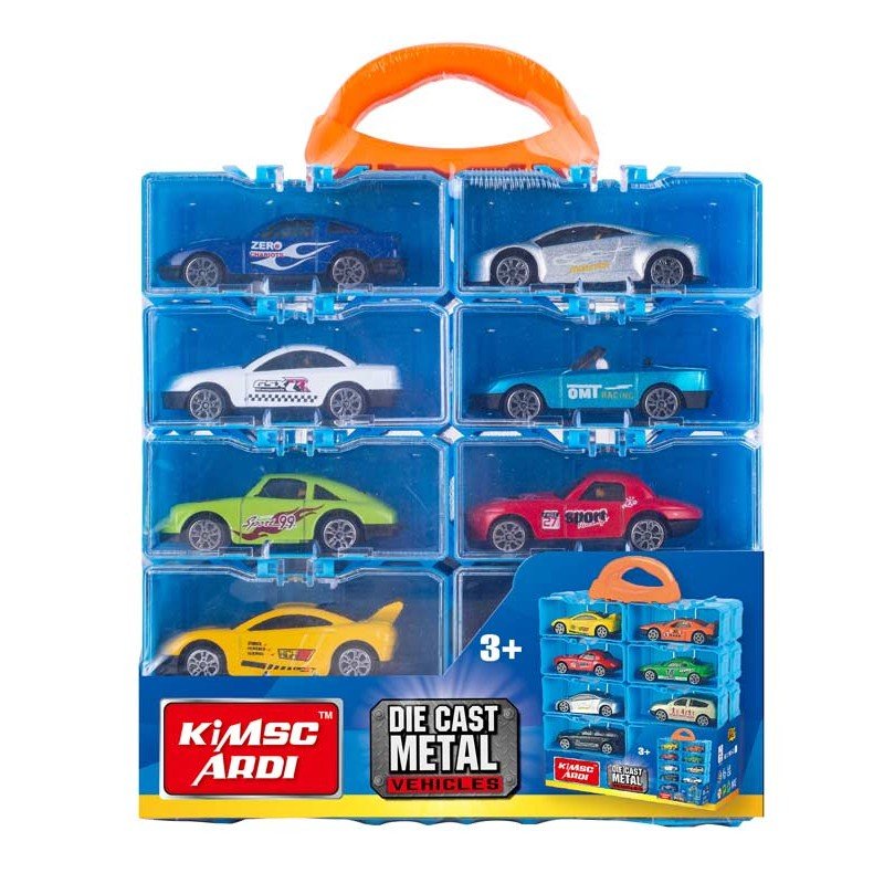 Pack de coches de metal con maletín a escala 1:64