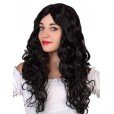 Peluca larga rizada negra...